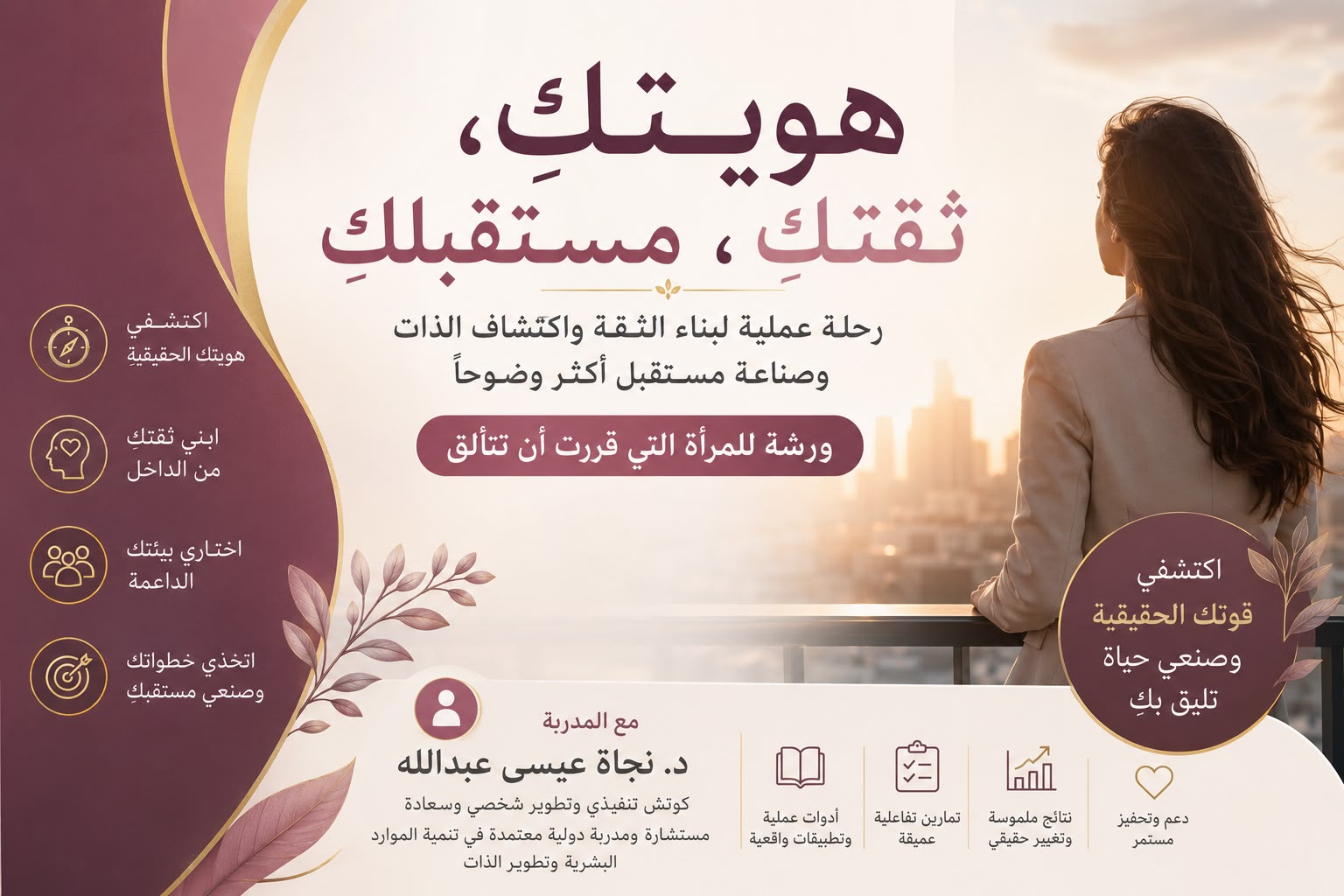 هويتكِ، ثقتكِ، مستقبلكِ: ورشة للمرأة التي قررت أن تتألق"